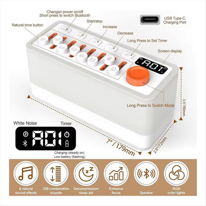 LumiSound™ – Bluetooth Speaker with Ambient Light &amp; White Noise Sleep Aid