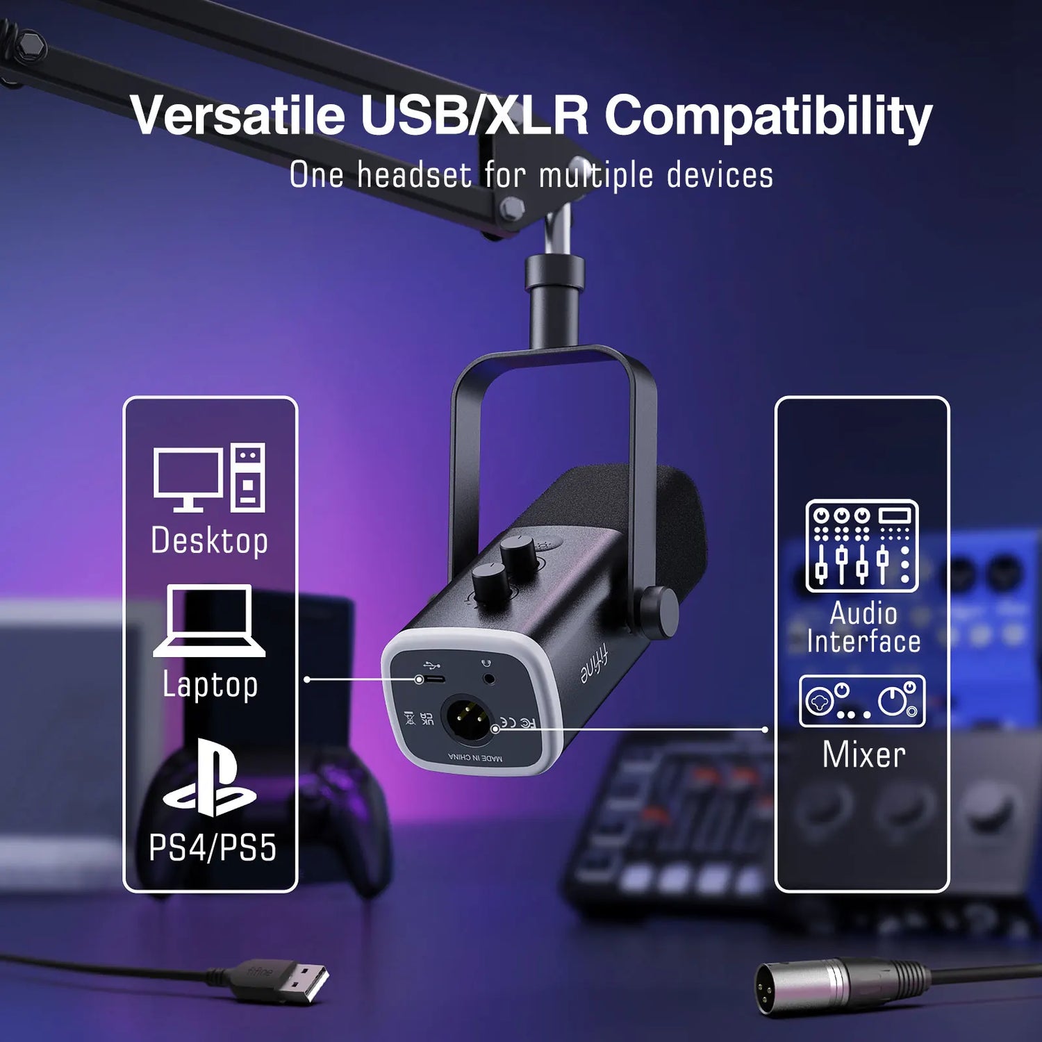 Dynamic XLR &amp; USB-C Microphone Kit